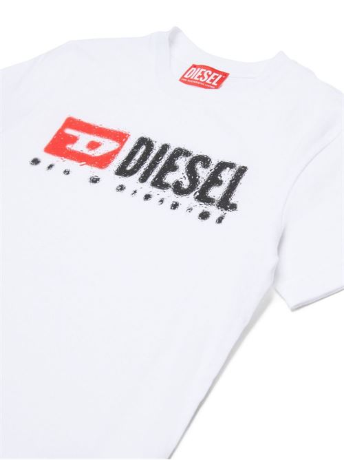 T-shirt bambino Diesel bianca a manica corta DIESEL KIDS | J0247500YI9K100